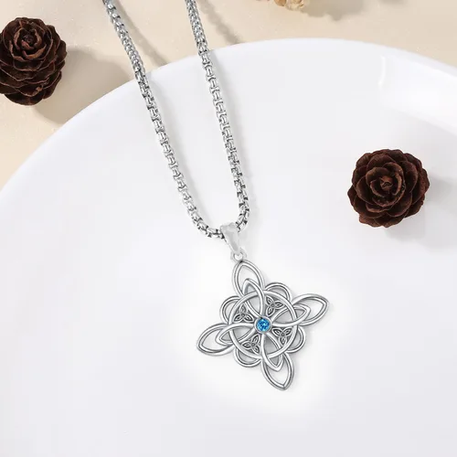 Vista 3 de Odinstone Tetragrammaton de Plata 925 Tetragrammaton - Collar con colgante para hombres y mujeres, amuleto de buena suerte, joyería Wiccan