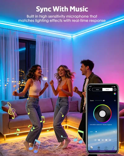 Vista 2 de 5V USB COB RGB LED Light Strip With Remote 576LED/M 4.92FT Rope Lights 1.5M
