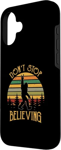 Vista 2 de Don't Stop Believing Bigfoot Rock And Roll Sasquatch Case for iPhone 16