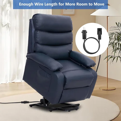 Vista 3 de Cable de alimentación de 6.6 pies para silla reclinable, cable de extensión reclinable eléctrico de 2 pines, piezas de repuesto para sofá