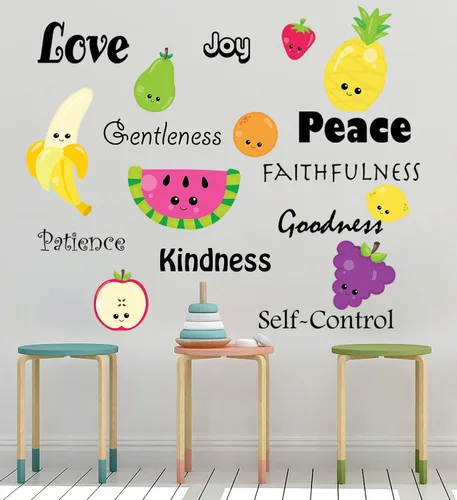 Vista 3 de Calcomanías de pared para niños, decoración de aula de iglesia, guardería, decoración de pared, calcomanías de versículo bíblico cristiano, sala
