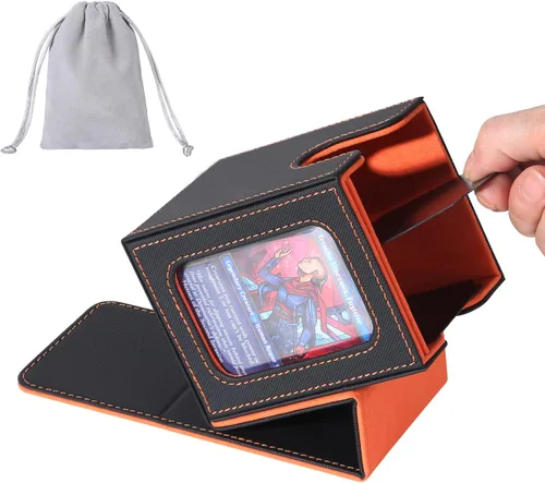 Vista 11 de AFIING MTG Caja de Mazo para Commander Display, Caja de Cartas que Cabe 100 Cartas con Doble Funda, Caja de Almacenamiento Magic Commander TCG con 2