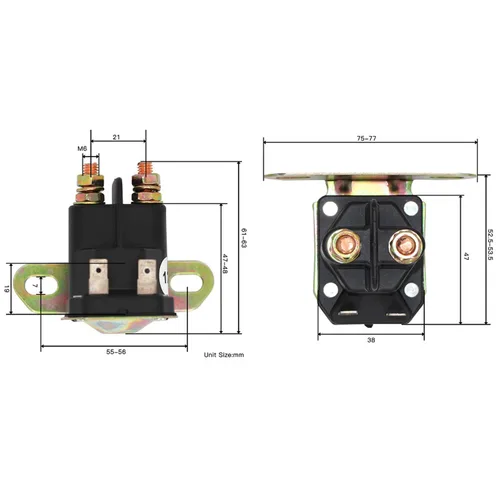 Vista 2 de YIXIN Solenoide de arranque GY22476 apto para John Deere 102 105 107 L100 L105 L108 LA100 LA105 LA110 LA115 LT150 LT155 LT160 EZ ZTrak Z225 Z345