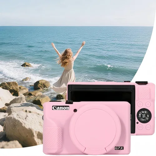 Vista 5 de Funda para cámara digital Canon Powershot G7 X Mark III, funda de silicona suave para cámara réflex digital Canon Powershot G7X Mark III, viene