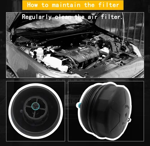 Vista 5 de Tapa de la carcasa del filtro de aceite 11427525334 compatible con BMW 323I 525I 128I 325XI 328XI 330XI 335XI 525XI 528XI 530XI 535XI 740LI X3 X5 X6