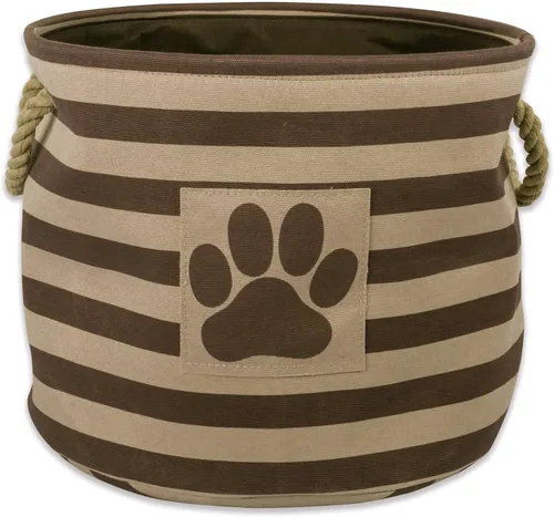 Vista 10 de Bone Dry - Cesta de almacenamiento para mascotas, diseño de parche de pata rayado, aguamarina, rectángulo pequeño