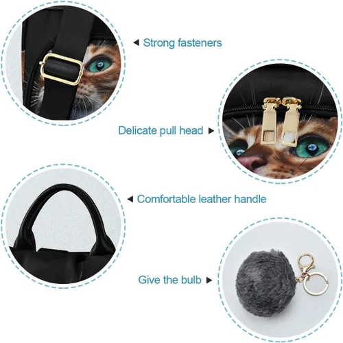 Vista 6 de ALAZA - Mochila para mujer, antirrobo, a la moda, bolsa de hombro, hermoso búho y gatito