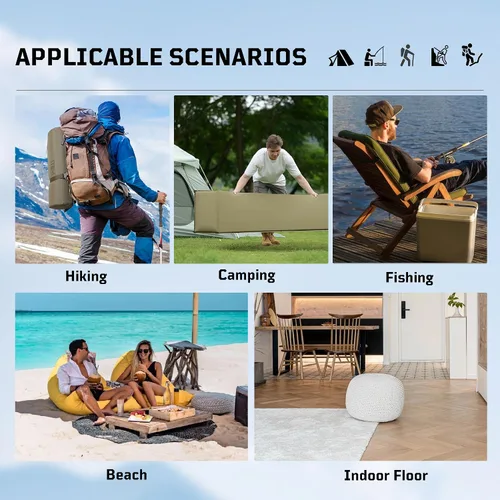 Vista 8 de 1TG Tactical Colchoneta de dormir autoinflable para campamento, colchón inflable aislado para invierno, con almohada, válvulas dobles, espuma