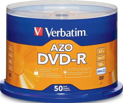 Vista 7 de Verbatim DVD-R Discos en Blanco AZO Dye 4.7GB 16X Disco Grabable - Paquete de 10 Envase Plateado
