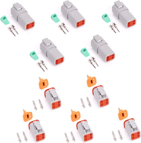 Vista 14 de 5 Sets 2Pin DT Conector kit impermeable sellado enchufe eléctrico carcasa Cable Dt Conector 22-16AWG DT04-2P DT06-2S (negro)