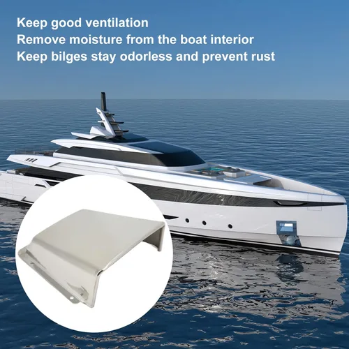 Vista 3 de Cubierta de ventilación marina, acero inoxidable con base de nylon, para barcos yates