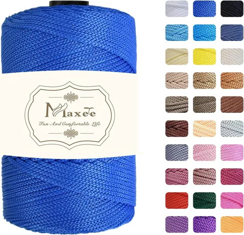 Vista 100 de Cordón de macramé de poliéster de alta calidad de 0.118 in × 218 yardas, 0.118 in, 100% polipropileno, ideal para ganchillo, ganchos de pared