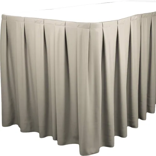 Vista 19 de TableLinensforLess Faldón de mesa de poliéster, altura de mesa (13 pies, plisado, bosque)