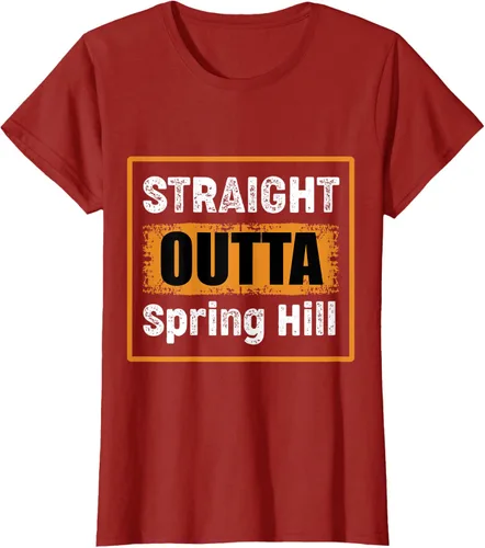 Vista 17 de Straight Outta Spring Hill Tennessee USA - Camiseta de humor vintage, Negro