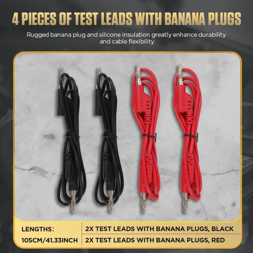 Vista 3 de AUTOOL 68 piezas de kit de cables de prueba para multímetro, cables de prueba con sondas de penetración de alambre reemplazables, pinzas de caimán