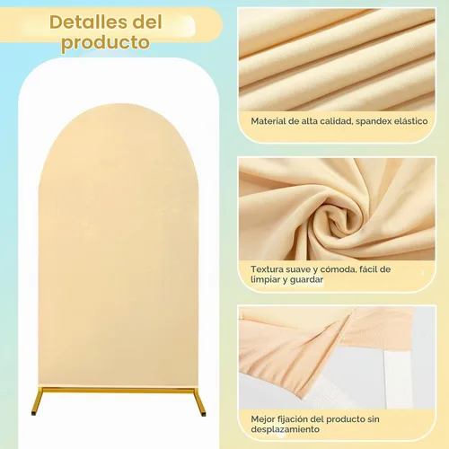 Vista 3 de SmoothNovelty Juego de 3 cubiertas de arco verde salvia para boda, 4/5/6