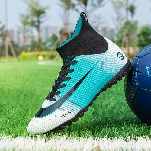 Vista 5 de Botas de fútbol para hombre Turf Hightop TF zapatos de fútbol profesionales para interiores y exteriores