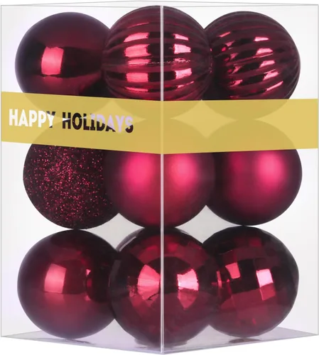 Vista 65 de Esferas pequeñas de Navidad de bronce y dorado de 1.6 pulgadas, adornos para decoración de árbol de Navidad, bolas colgantes inastillables
