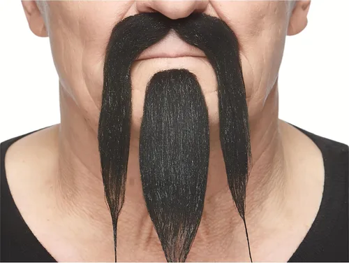 Vista 51 de Mustaches Self-Adhesive Stick On Fake Handlebar for Adults Negro