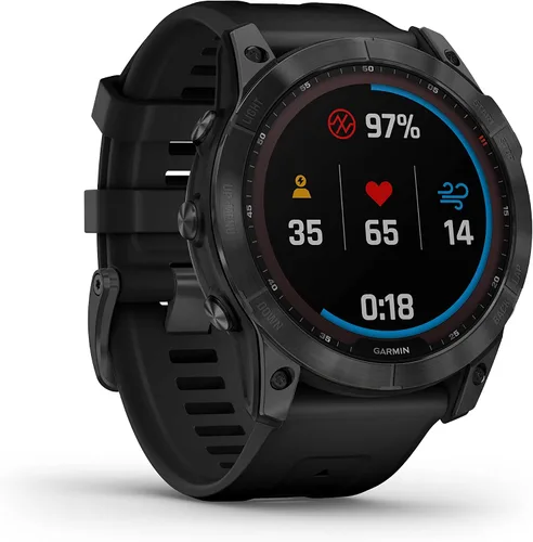 Vista 14 de Garmin Fenix 7X - Reloj GPS multideportivo impermeable con pantalla solar de 1.4 pulgadas con linterna LED integrada y Bluetooth