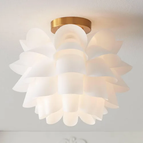 Vista 8 de Lámpara de techo flor blanca de Possini Euro Design, 15 3/4 pulgadas de ancho