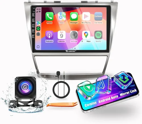 Vista 11 de Kunfine Coche CarPlay Android Navegación Automática Estéreo GPS Radio Reverse Cámara Pantalla 10 "IPS Pantalla Táctil Headunit Tablet Pad Media