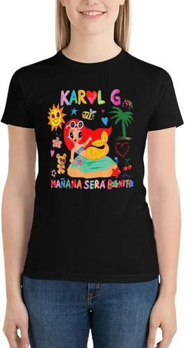 Vista 7 de Karols G Shirt Mananas seras Bonitos Camiseta para Mujer