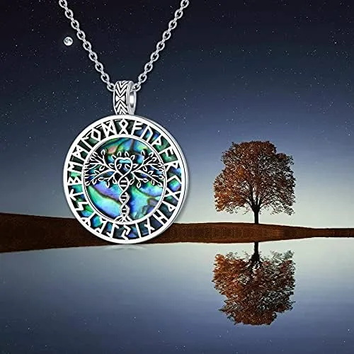 Vista 3 de VENACOLY Tree of Life Necklace MoonDNA Necklace Sterling Silver Family Tree Pendant Celtic Jewelry for Women Men