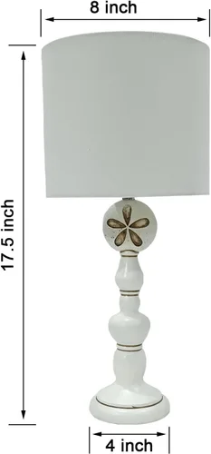 Vista 3 de Lámpara de mesa rústica, pantalla de lino, base de resina, control táctil, base de bombilla E26, lámpara de escritorio compacta para dormitorio