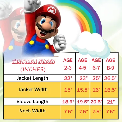 Vista 6 de Nintendo Super Mario - Slicker azul para niños pequeños, talla S 23, M 45 y L 67, Azul Patchwork