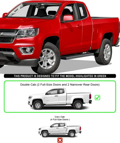 Vista 2 de APS Estribos (barras Nerf barras de escalón lateral) compatibles con Chevy Colorado GMC Canyon 2015-2022 Extended Cab