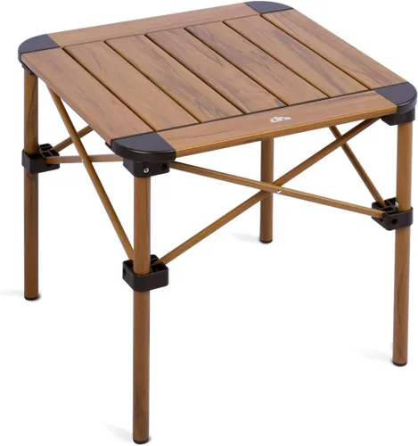 Vista 16 de iClimb Alu ligero y estable. Mesa cuadrada plegable enrollable con bolsa de transporte para camping, picnic, patio trasero, barbacoa, campamento