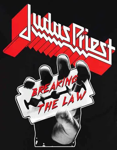 Vista 3 de Judas Priest Camiseta 'Breaking The Law' (mediana), Negro