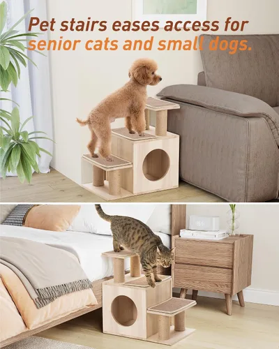Vista 6 de Escaleras para mascotas 3 en 1 para gatos, escalones de mascotas