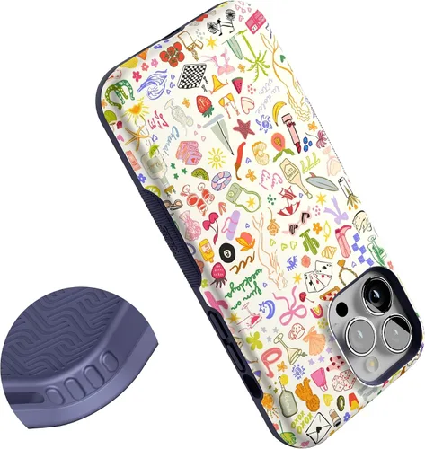 Vista 5 de Casely Funda para iPhone 13 Pro Max Todas las cosas divertidas Diversión en días laborables Compatible con MagSafe Diseño protector audaz