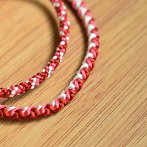 Vista 3 de Tozaburo Himo x Kyoto Asahiya Kumihimo - Pulsera trenzada de 5 colores para hombres y mujeres, pulsera doble trenzada hecha a mano, regalo