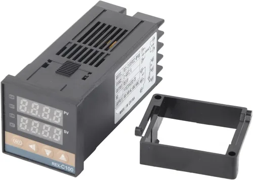 Vista 2 de Controlador de temperatura PID, alarma de 32.0 °F-122.0 °F REX-C100 Termostato inteligente digital LED PID controlador de temperatura AC110V-240V