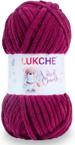 Vista 13 de Hilado de chenilla de terciopelo para amigurumi y punto de crochet súper voluminoso 100 gr (69,0 m) (Grosor del hilo 8 mm) (Verde espárrago) 1