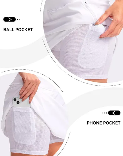 Vista 3 de G Gradual Faldas de golf para mujer, con bolsillos con cremallera, cintura alta, faldas para tenis, atletismo, entrenamiento, casual, verano
