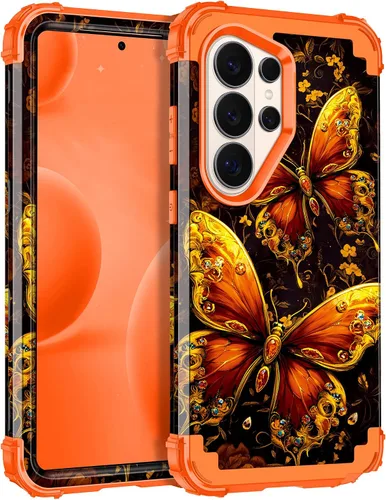 Vista 79 de Miqala Funda para Galaxy S21 FE 5G, brilla en la oscuridad, tres capas, resistente, protección a prueba de golpes, parachoques de plástico