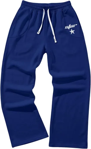 Vista 20 de SOLY HUX Pantalones deportivos holgados Y2k con cordón para hombre Gris oscuro
