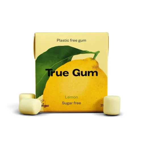 Vista 15 de True Gum Goma de mascar sin plástico, sabor menta, goma de mascar sin azúcar hecha con xilitol, a base de plantas, vegana, biodegradable, sabores