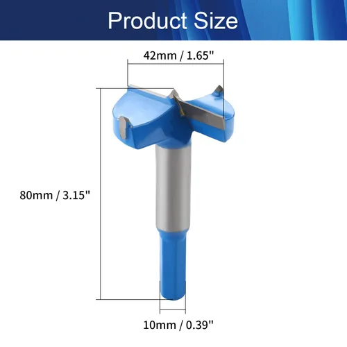 Vista 2 de Forstner Broca de taladro de 1.65 pulgadas / 1.654 in para carpintería, brocas de perforación de madera de carburo con mango hexagonal de 2/5