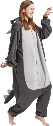 Vista 4 de BETIFUHOM Pijama de animal axolote unisex para adultos disfraz de Navidad de una pieza cosplay para mujeres y hombres