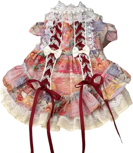 Vista 15 de Moda Vestido de Princesa de Encaje para Perro Cachorro Dulce para Perro EXTRAL Pequeño y Pequeño A-Negro XX-Pequeño