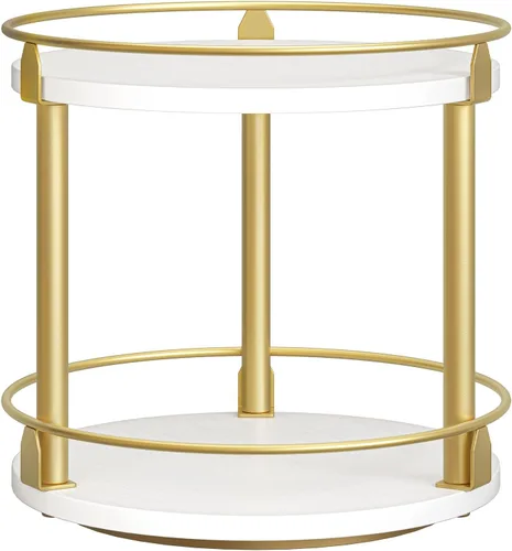 Vista 21 de YATINEY Organizador Lazy Susan, Estante Giratorio para Especias, Organizador de Mesa Giratoria para Especias de 2 Niveles, Soporte Industrial