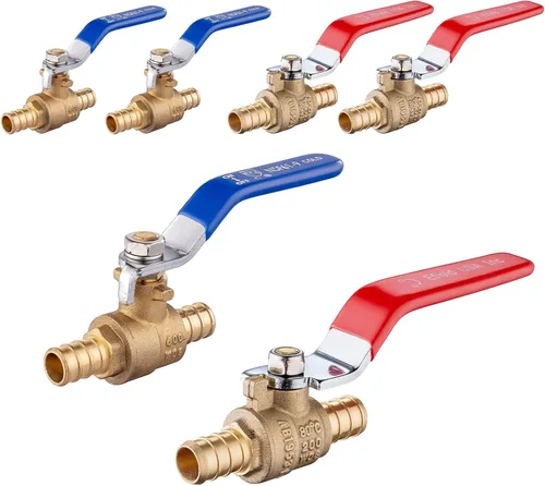 Vista 12 de Paquete de 2 válvulas de bola EFIELD Pex Brass de 1/2 pulgada con cierre de puerto completo, caliente y frío, (VALVE001) Válvula de cierre