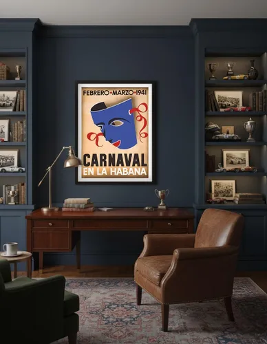 Vista 3 de Cuba - Carnaval en la Habana (Carnival in Havana) - February March 1941 - Vintage Carnival Poster c.1941 - Master Art Print (Unframed) 6in x 9in