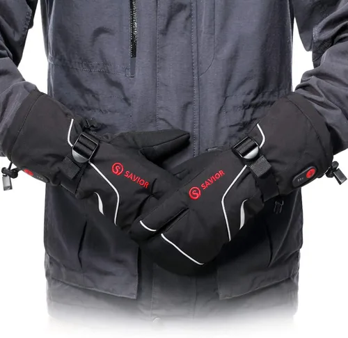 Vista 7 de Savior Heat ed Mitones para hombres y mujeres, guantes calefactables unisex recargables con batería eléctrica, guantes de esquí, guantes de invierno