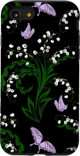 Vista 18 de Lily of The Valley and Butterflies Vintage Cottage Garden Case for iPhone 17